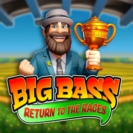 Big Bass Return to the Races slot logo by Pragmatic Play at NomaSpin Casino
